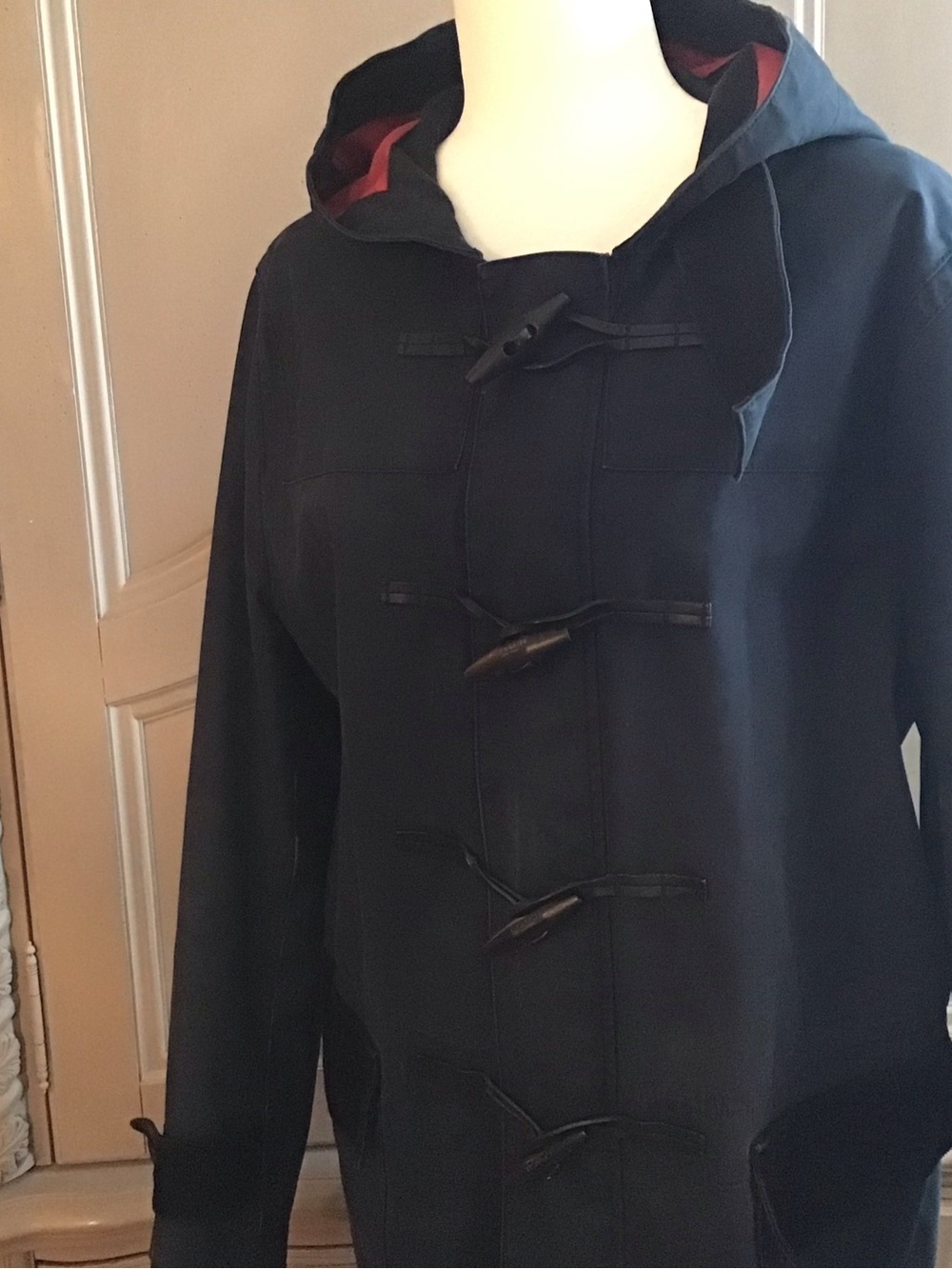 Coach Dark Navy Hooded Toggle Trench Coat